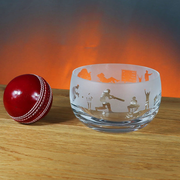 Cricket Themed Crystal Snack Bowl