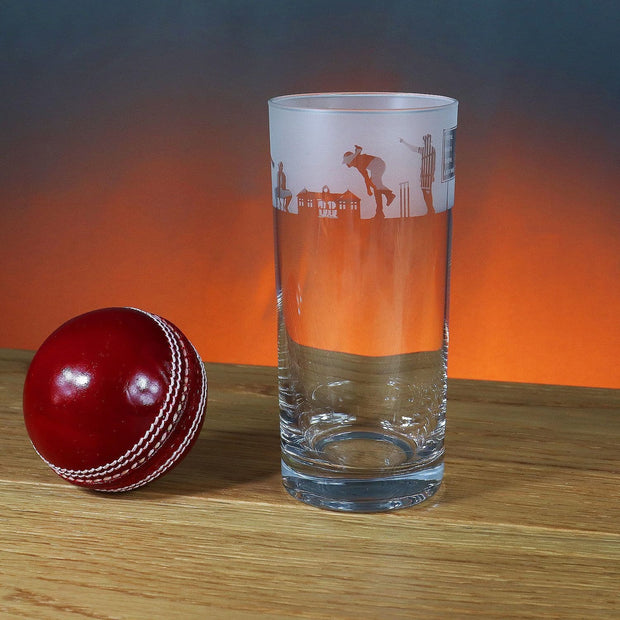 Cricket Themed Highball Tumbler Glass