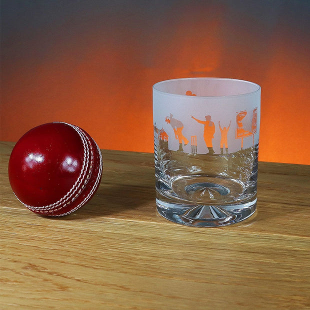 Cricket Themed Whisky Tumbler Glass