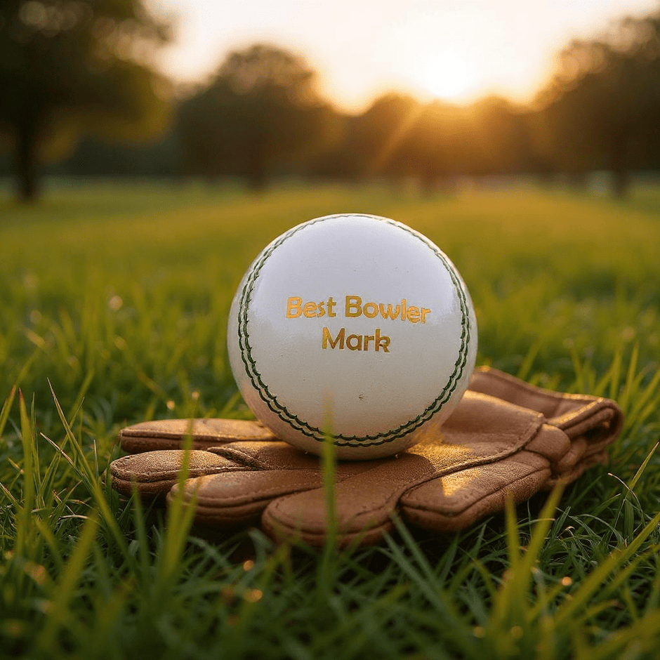 Personalised White Leather Cricket Ball