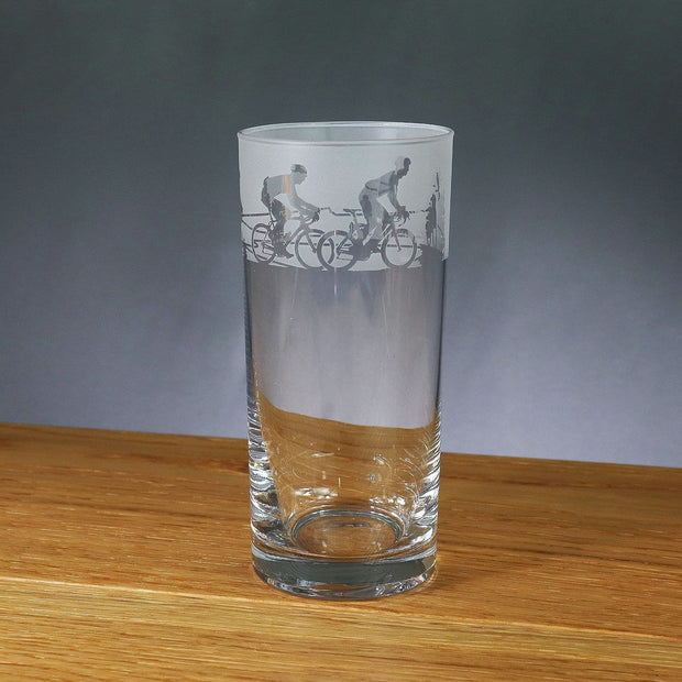 Cycling Themed Highball Tumbler Glass