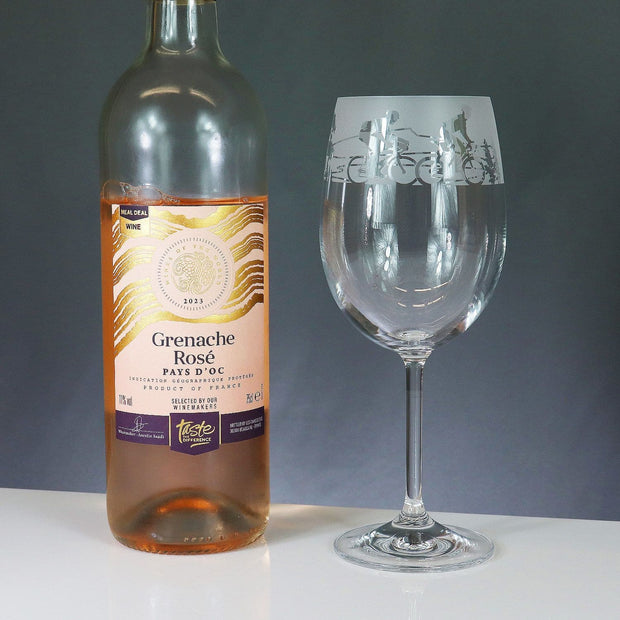 Cycling Themed Wine Glass