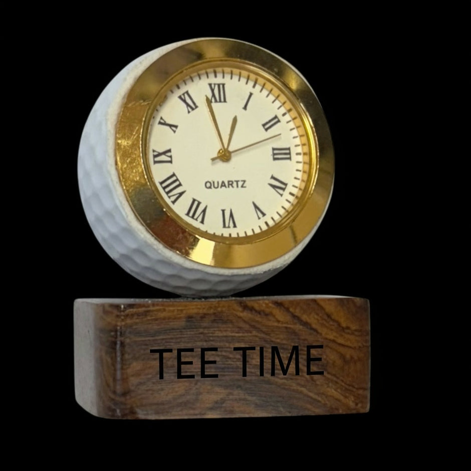 Personalised Golf Ball Clock – Engraved Commemorative Gift
