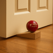 Personalised Cricket Ball Doorstop – Handmade in Oak