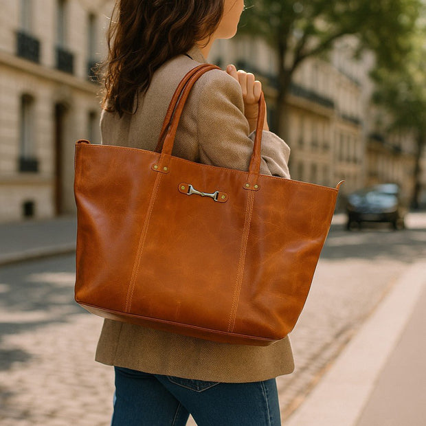 Equestrian Leather Tote Bag