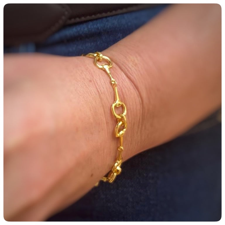 18ct Gold Plated Snaffle Bit Bracelet