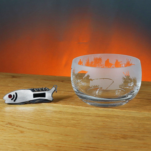 Fishing Themed Crystal Snack Bowl