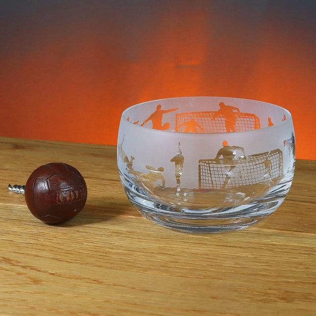 Football Themed Crystal Snack Bowl