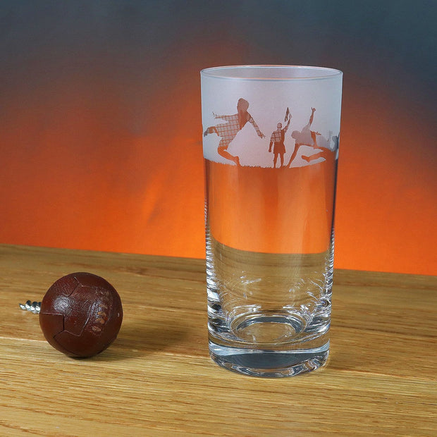 Football Themed Highball Tumbler Glass