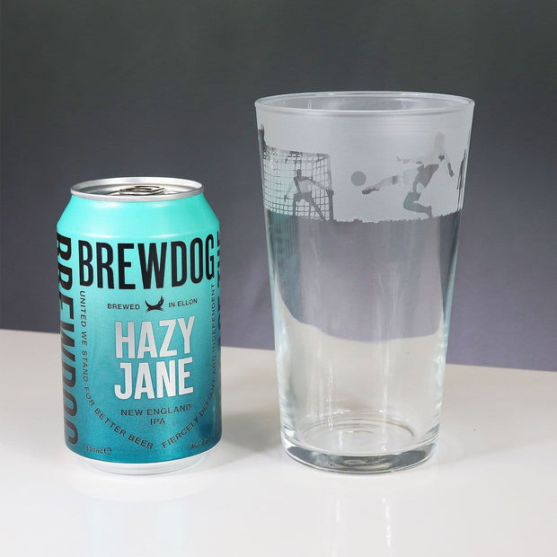 Football Themed Pint Glass