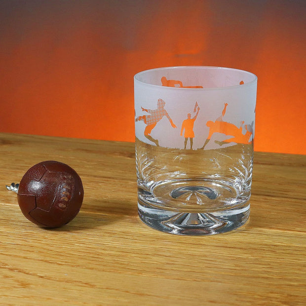 Football Themed Whisky Tumbler Glass