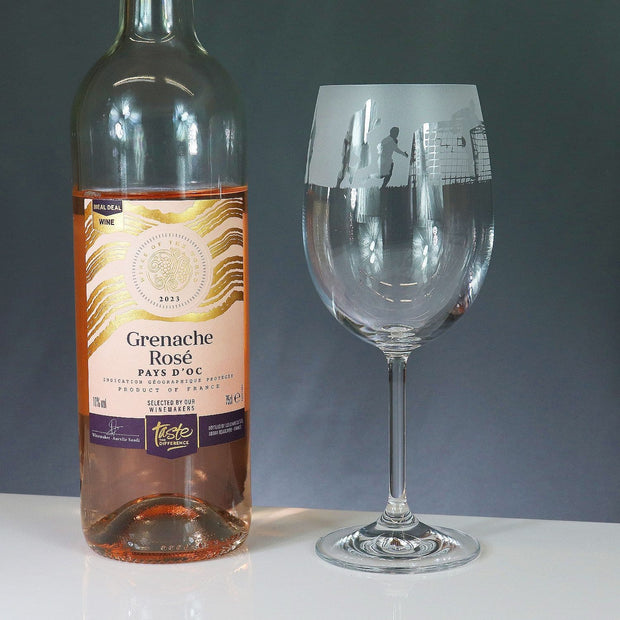 Football Themed Wine Glass