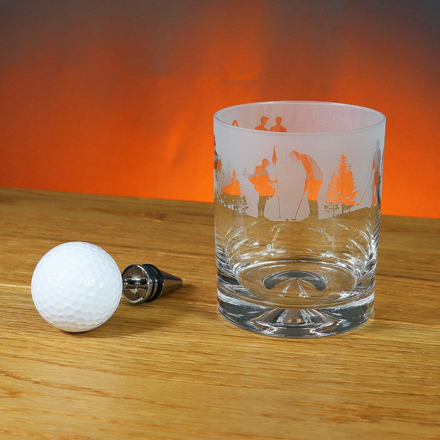 Golf Themed Whisky Tumbler Glass