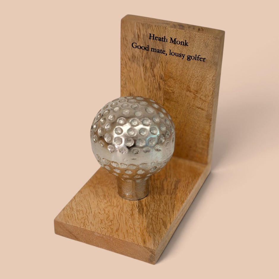 Personalised Golf Ball Ornament – Handmade Golf Gift & Alternative Trophy