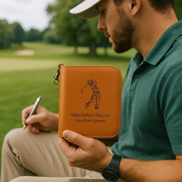 Personalised Golfer’s Accessory Gift Set – Tan Leather Case