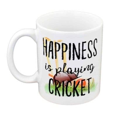 Happiness is Playing Cricket Mug