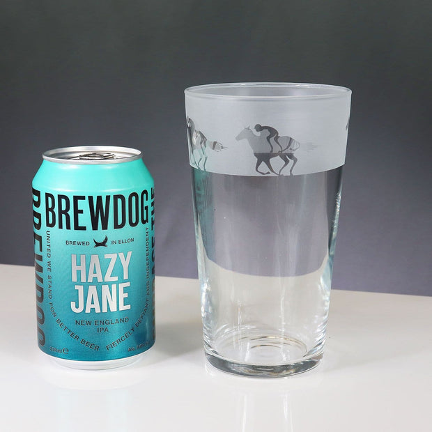 Horse Racing Themed Pint Glass