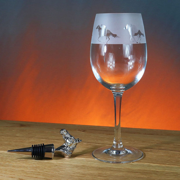 Horse Racing Themed Wine Glass