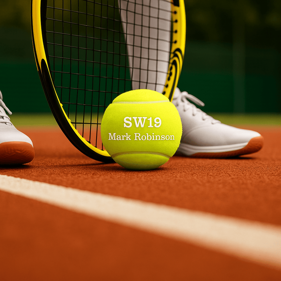 Personalised Wimbledon Themed Tennis Ball & Presentation Stand