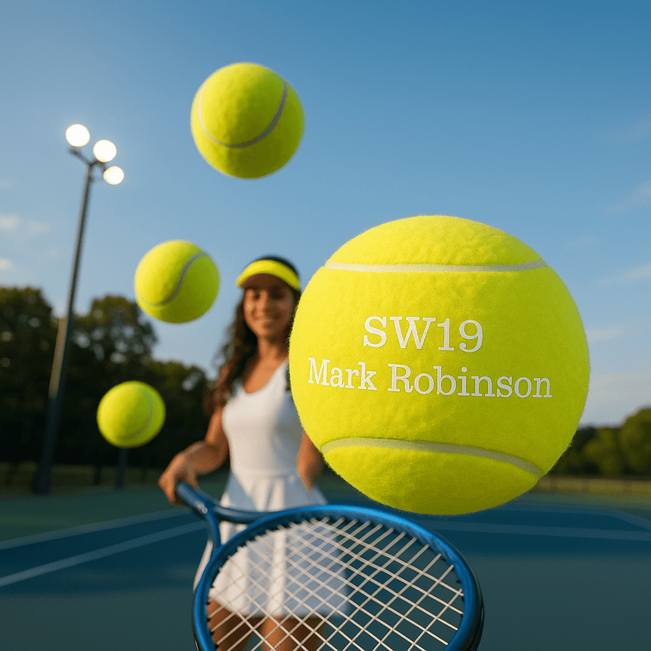 Personalised Wimbledon Themed Tennis Ball & Presentation Stand