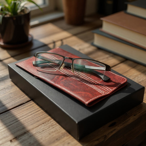 Personalised Leather Cricket Glasses Case