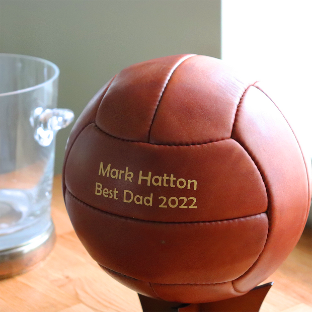 Personalised Vintage Tan Leather Football