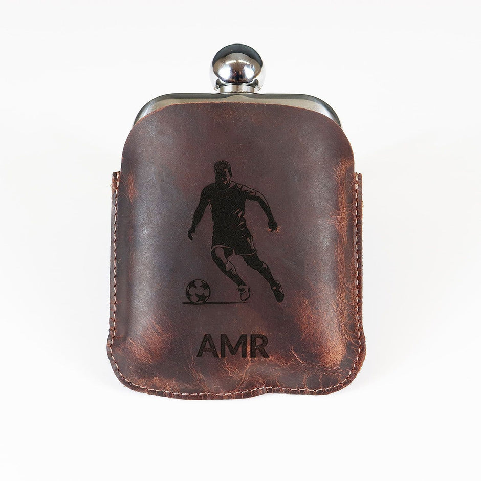 Personalised Buffalo Leather Sports Hipflask