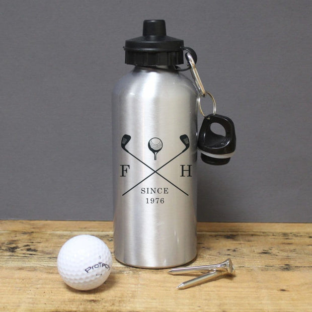 Personalised Golf Clubs Silver Drinks Bottle