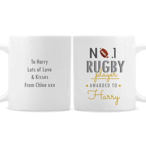 Personalised No1 Rugby Player Mug