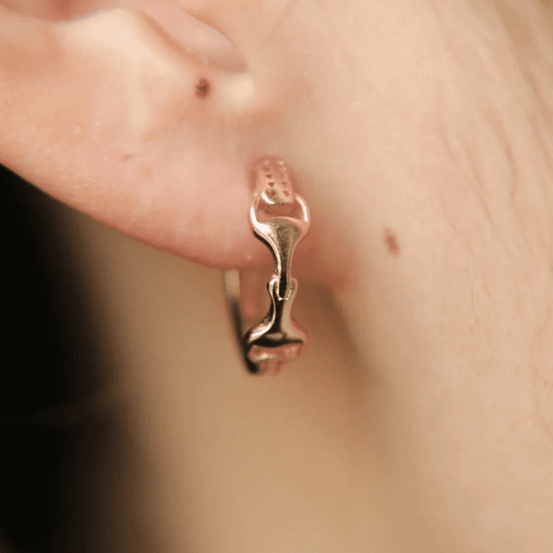 Personalised Rose Gold Snaffle Hoop Earrings