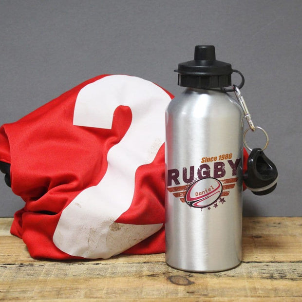 Personalised Rugby Drinks Bottle