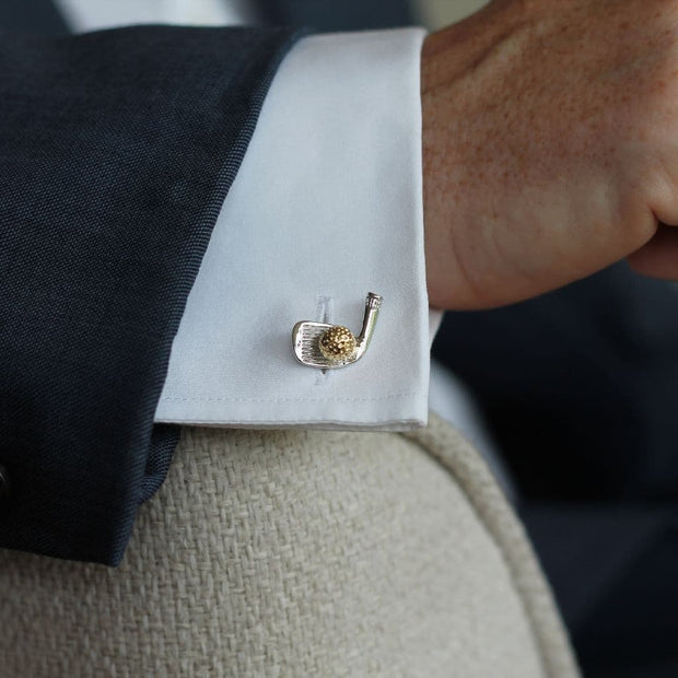 Personalised Two Tone Golf Club and Ball Cufflinks
