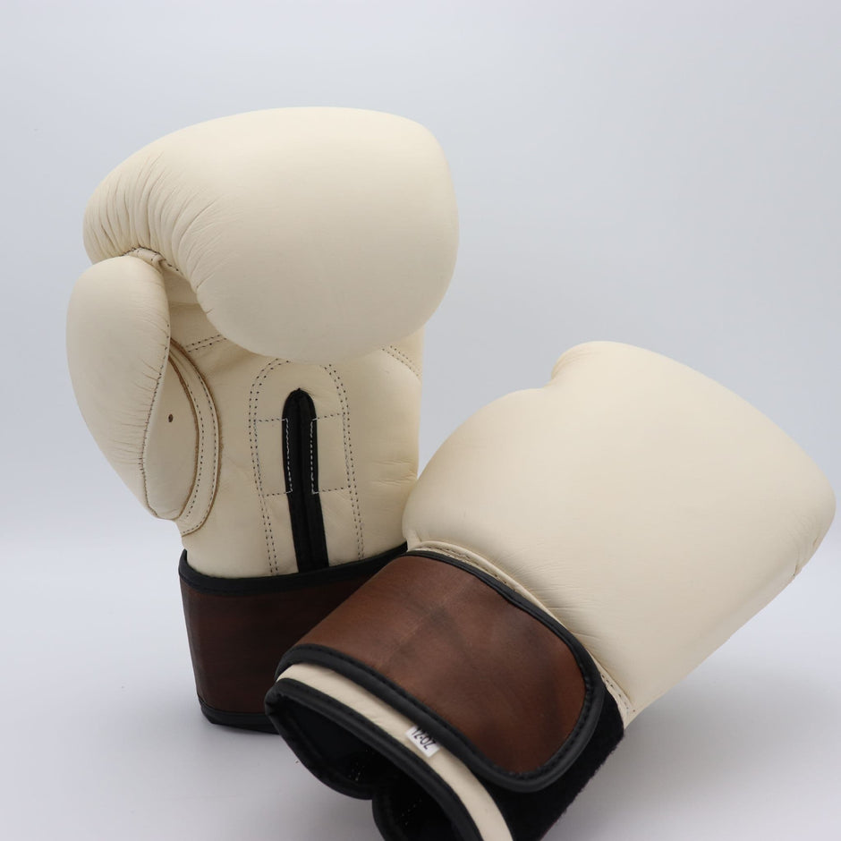 Personalised Vintage Cream Boxing Gloves
