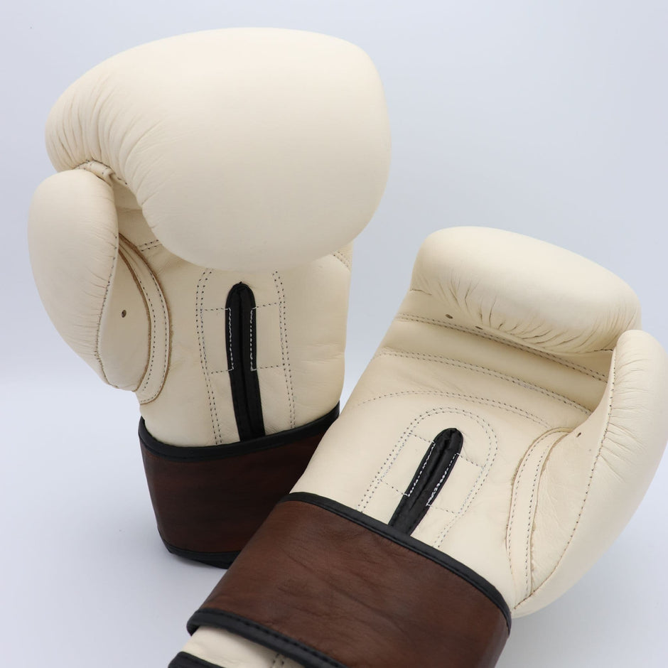 Personalised Vintage Cream Boxing Gloves