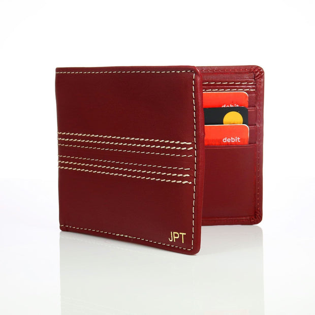 Personalised Vintage Leather Cricket Wallet