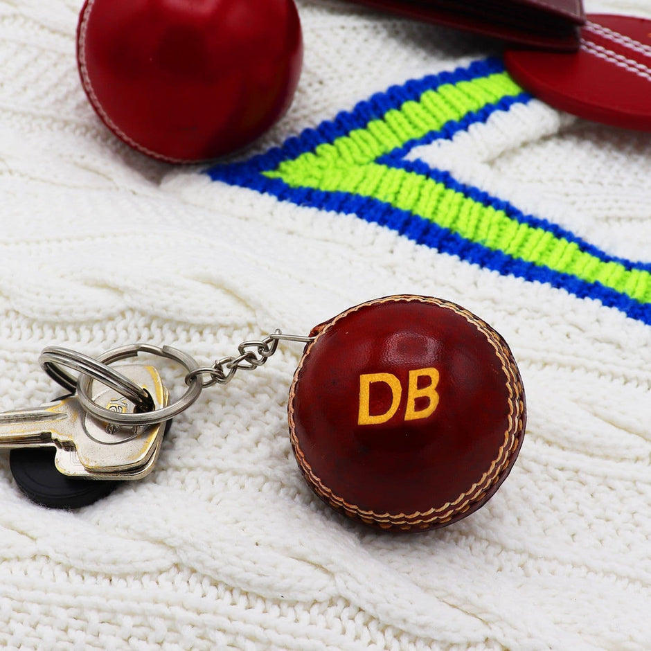 Personalised Miniature Cricket Ball Keyring