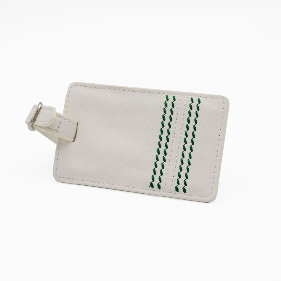 Personalised White Cricket Luggage Tag