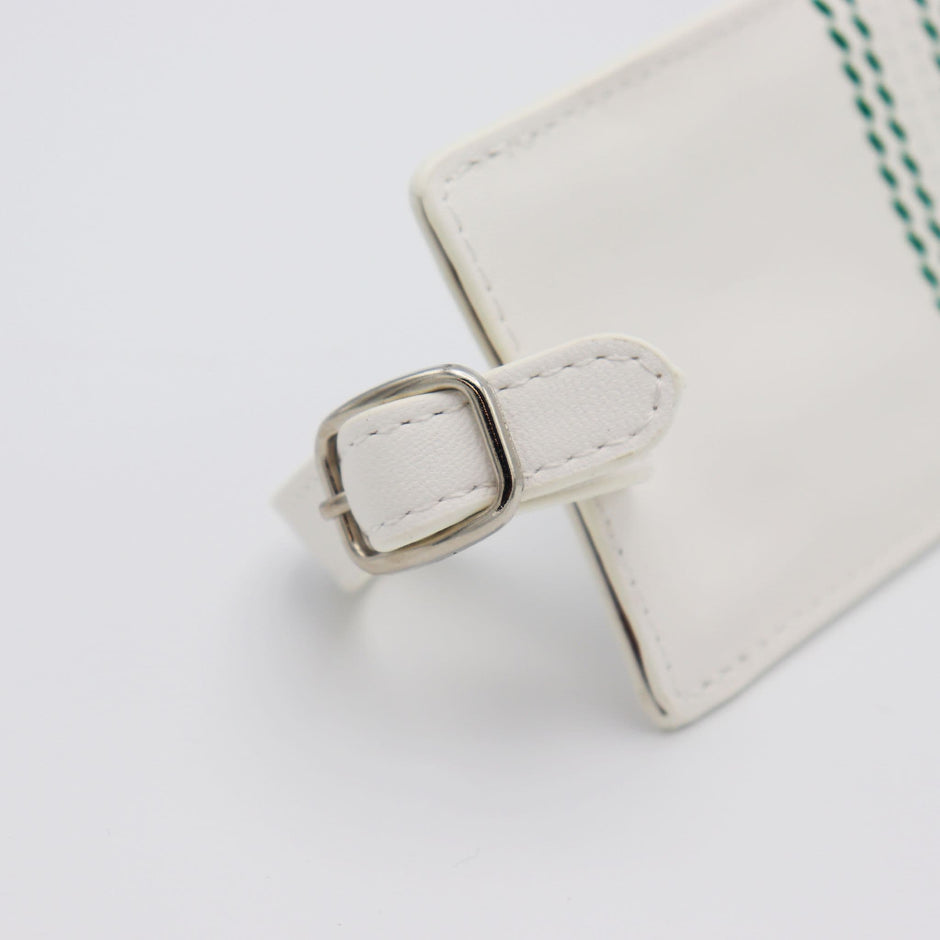 Personalised White Cricket Luggage Tag