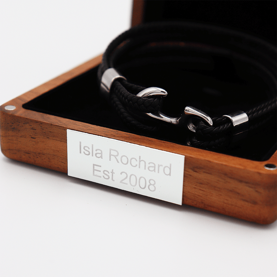 Personalised Silver Anchor Bracelet
