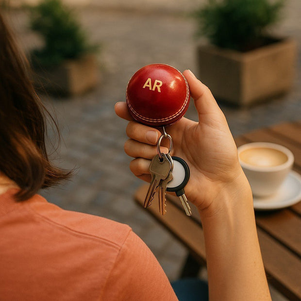 Personalised Miniature Cricket Ball Keyring