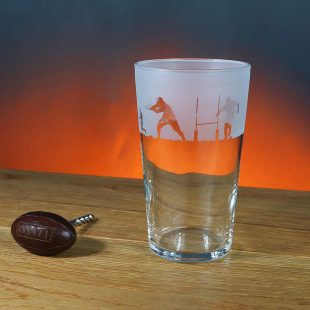 Rugby Themed Pint Glass