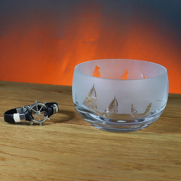 Sailing Themed Crystal Snack Bowl