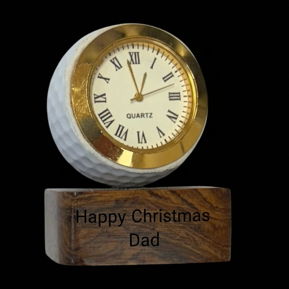 Personalised Golf Ball Clock – Engraved Commemorative Gift