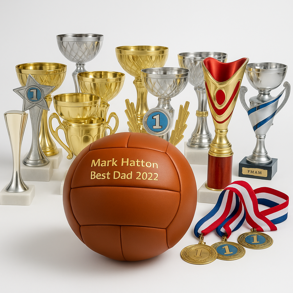 Personalised Vintage Tan Leather Football