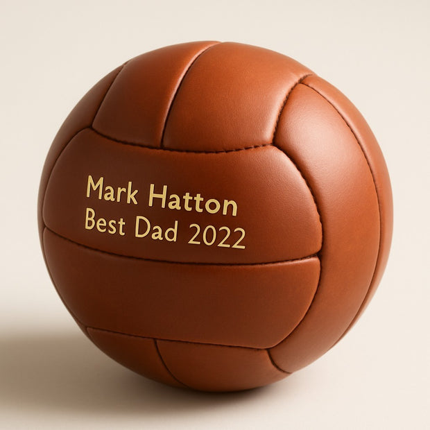 Personalised Vintage Tan Leather Football