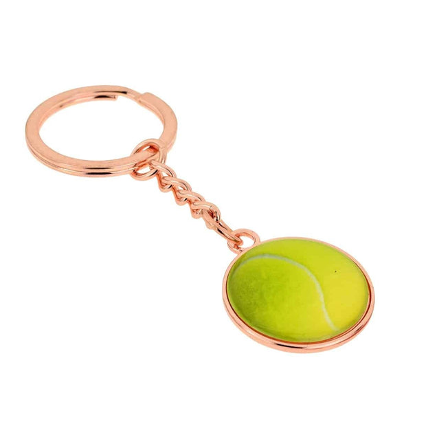Tennis Ball Rose Gold Keyring (engravable)