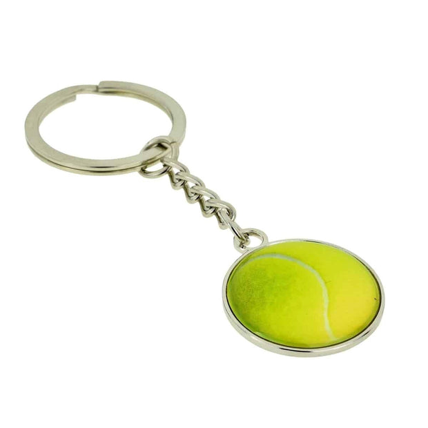 Tennis Ball Silver Keyring (engravable)