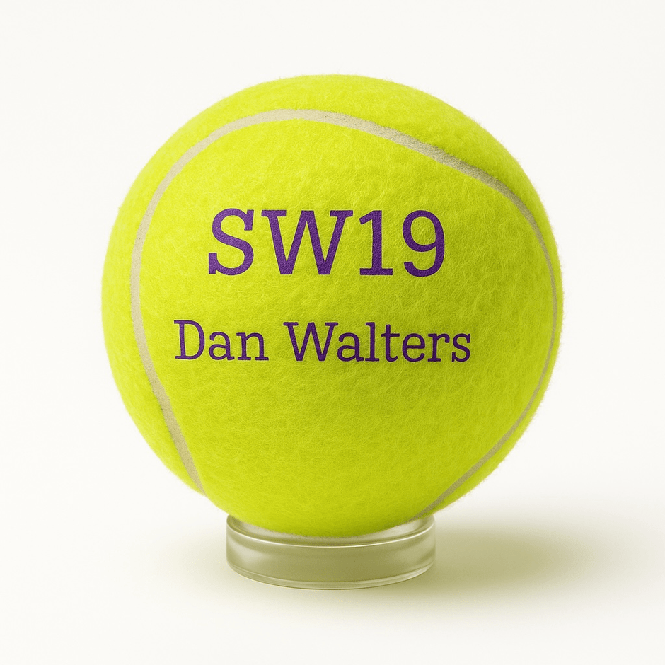 Personalised Wimbledon Themed Tennis Ball & Presentation Stand