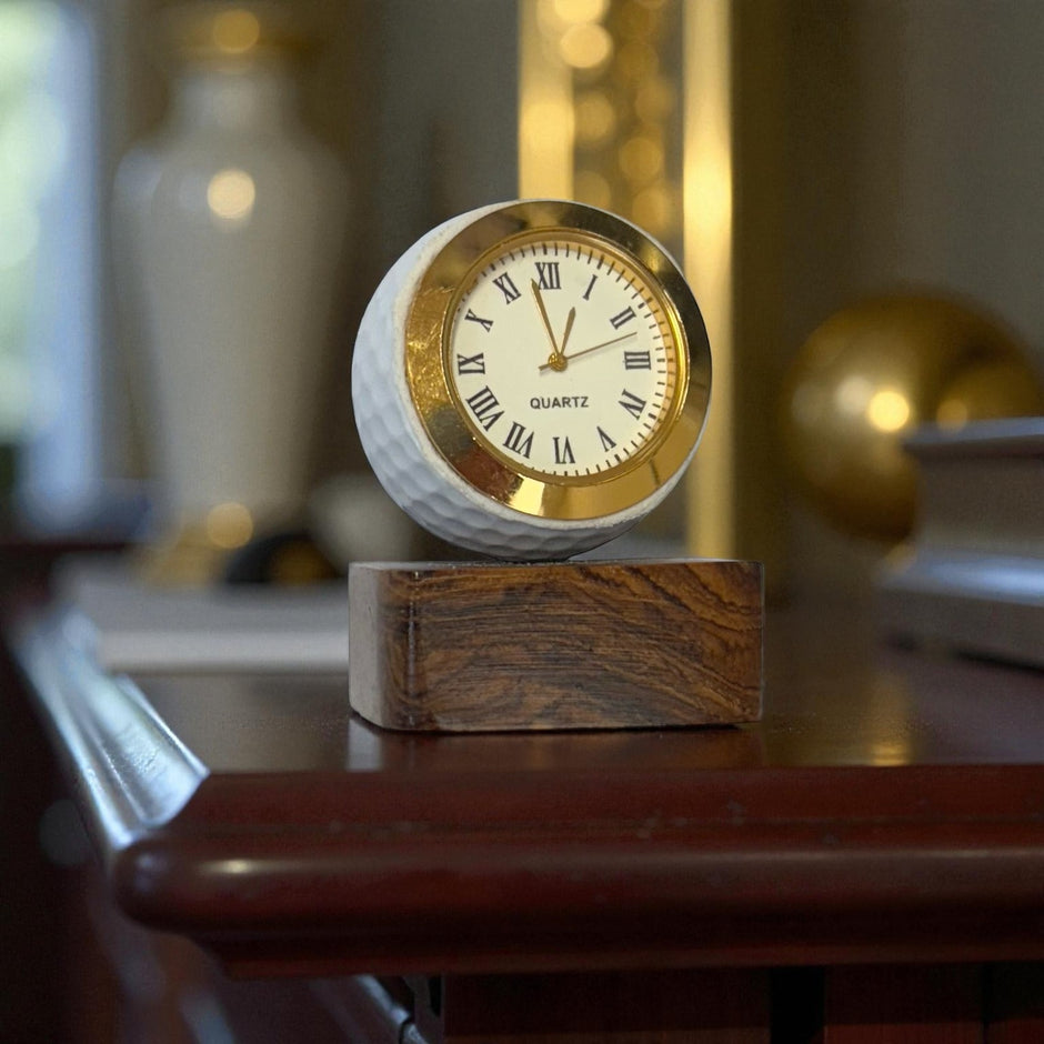 Personalised Golf Ball Clock – Engraved Commemorative Gift